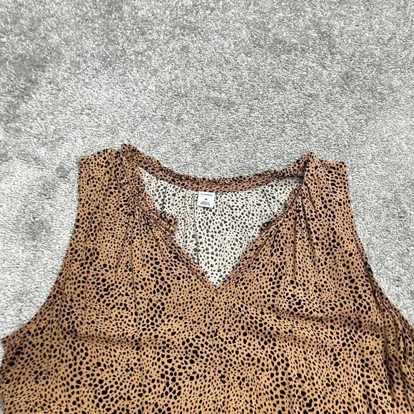 Old Navy Leopard A-Line Relaxed Midi Dress Womens Medium Brown Sleeveless Boho - Picture 10 of 13